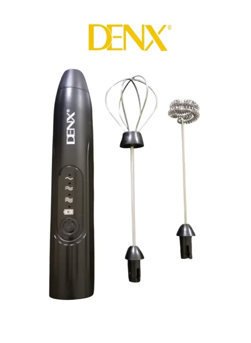 Denx Electric Milk Frother with Three-Speed Foam Maker for Coffee, Lattes, Cappuccinos & Hot Chocolate, Powerful Motor, Easy One-Touch Operation - Image 1